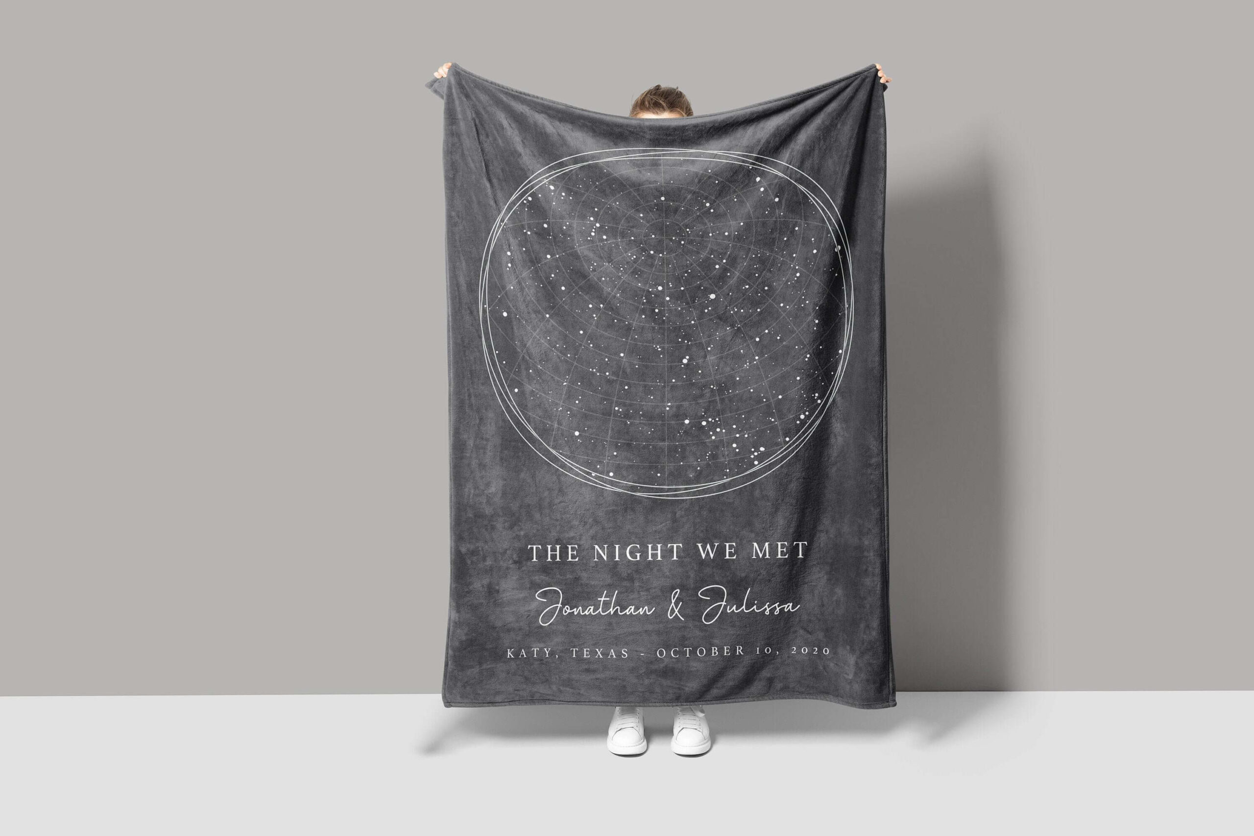 Personalized Star Map Blanket: