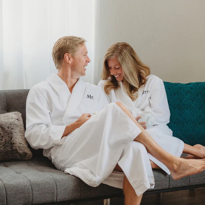 A Set of Matching Personalized Robes For Valentine Present For Wife 