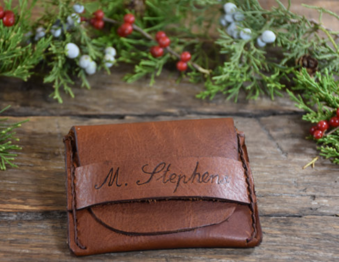 Personalized Leather Wallet for Husband