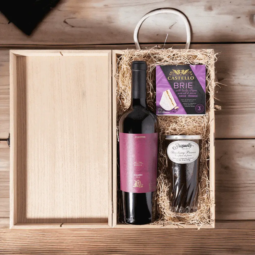 Wine and Cheese Gift Basket