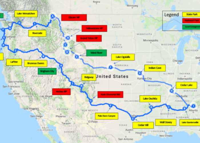 "Retirement Road Trip" Map As Funny Retirement Ideas On Present For Men