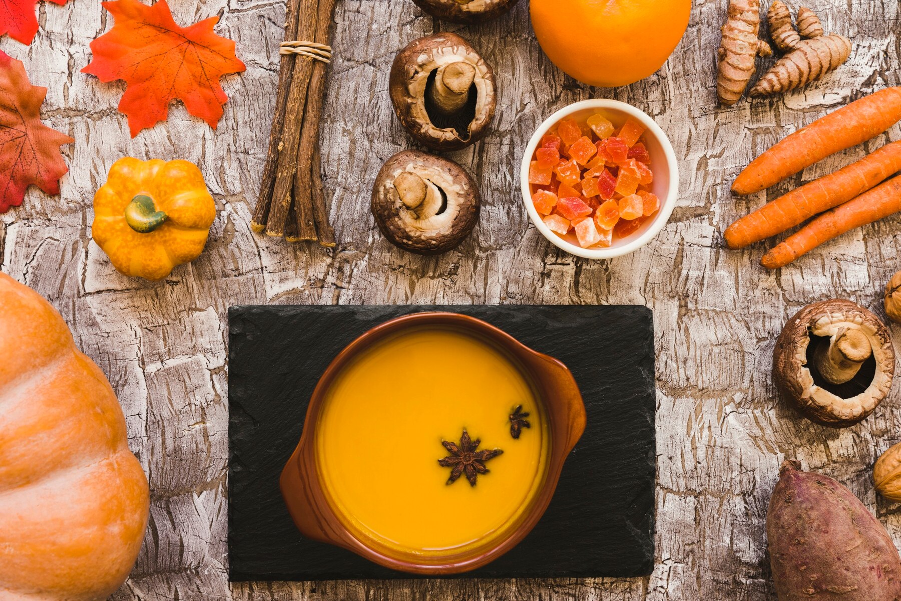 Pumpkin Soup in Mini Cauldrons